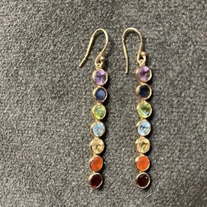 Gorgeous SHIVAM Chakra earrings 14k GP/SS New in box, ready to gift!